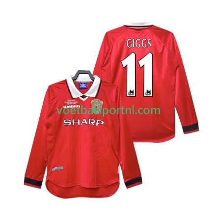 Manchester United Giggs 11 1999 2000 Retro Thuis Shirt L/S